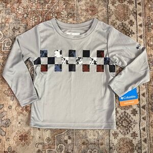 NWT Columbia Youth 3T Grizzly Peak Long Sleeve Tee Omni-Shade Omni-Wick 50 UPF